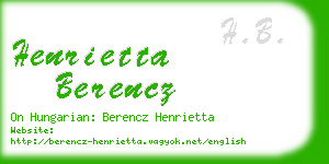 henrietta berencz business card